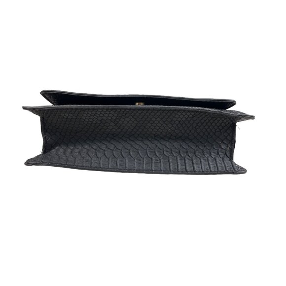 Elizabeth Grant Black Crossbody Purse Python Print Gold Chain Strap Sz S - NWOT - Picture 5 of 10